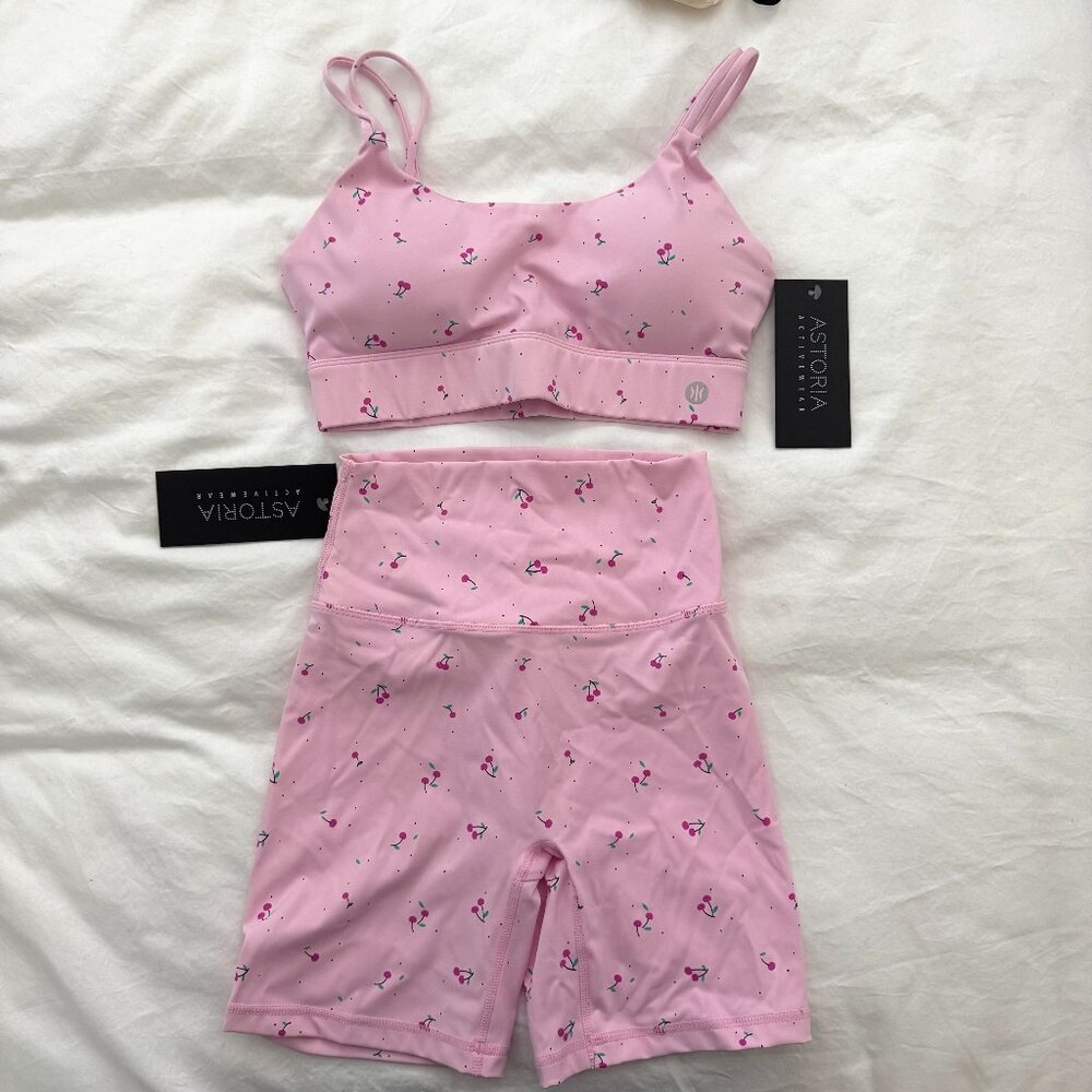 Astoria Activewear Pink Cherry Set (size S)
